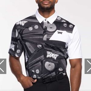 PXG Parsons Xtreme Golf Men's Large Iron Print Comfort Fit Polo Performance
